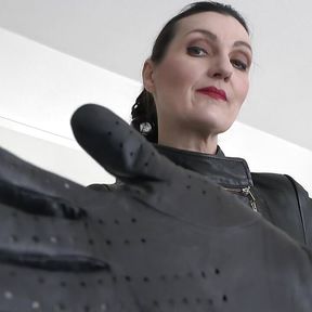 Sniffing Leather Gloves, Hand Over Mouth Lady Victoria Valente Instructions for Masturbating