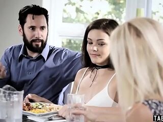 Stepdad trains teen stepdaughers backdoor whilst is home