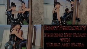 Pegging Spit Roast ft Latex Mistress Youko Miss Flora Maz Morbid #pegging