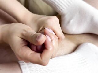 Foot sex with my girlfriend in white socks