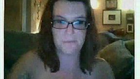 Busty brunette housewife from Texas shows me her big rack on Skype