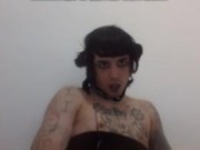 Emo goth femboy Big ass pale stockings sissy