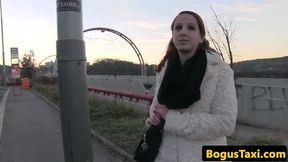 Pickedup taxi euro sucking cabbies cock