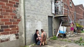 French MILF Ellie Bymer Fucks a Stud Outside While Her Husband Watches