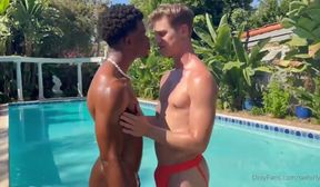 white slut takes bbc in a poolside