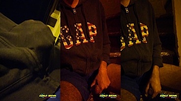 Young Latino Jerking His Big Uncut Cock In Public Through His Sport Pants