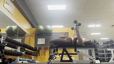 SFW Chubby Girl Workout Chest Exercise