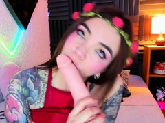 Cute Babe Plays Her Small Tits and Dildo