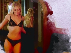 Blonde Canadian babe exposing hot body