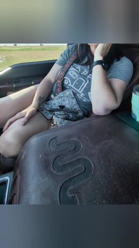 Cuck drives while hotwife gets bred in the backseat