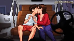 Stepmom seduces stepson with sensual handjob in 3D game