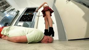 Danielle's New Head Trampling Boots 2 FLOOR CAM