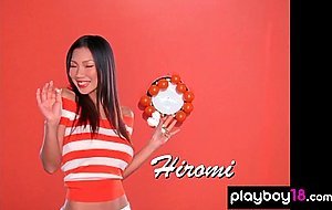 Petite japanese babe Hiromi Oshima reveals her huge natural boobs