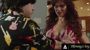 Big butted milf Syren gave stepson unbelievable time together on the couch