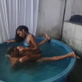 Sex with Mulatto Myllena Rios in the Pool