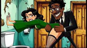 Slut Wife Fucked in Dirty Public Toilet. Cartoon