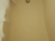 Leg-shaking cumshot during my morning shower