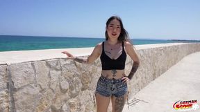 German Scout - Inked Latina Girl Melania Dark Pick up for No Condom Casting Fuck