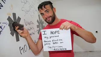 Bearded hunk sucks Ray Diesel's massive black cock at gloryhole