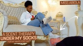 My special scent therapy under my socks for my white foot rat ( Sock Domination with Miss Abilola ) - FULL HD wmv