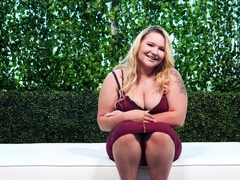 Big Boobed Blonde Masturbates With A Dildo In The Bathroom