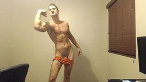 Muscular Model Flexing Show, Great Definition