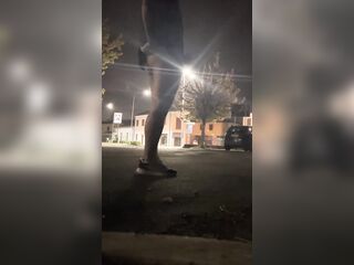 Shlong flash and cum in public