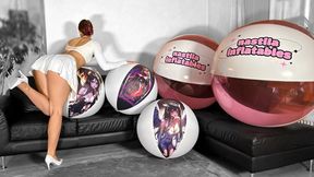 beach ball bounce, pop & deflate