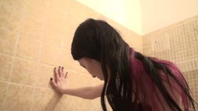 Pissing and spitting on him in the bathroom