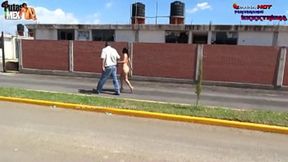 INCREDIBLE! They humiliate and exhibit with necklace as to a pet and without clothes in an avenue to the slut DANNA HOT