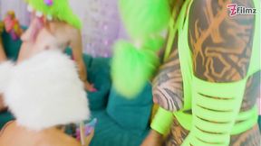 Tattooed Sluts Wild Lesbian Orgy Dildos &mdash;  Costumes &mdash;  Orgasm