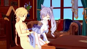 Genshin Impact Hentai - Aether x Ganyu Blowjob and fucked - Japanese Asian Manga Anime Game Porn