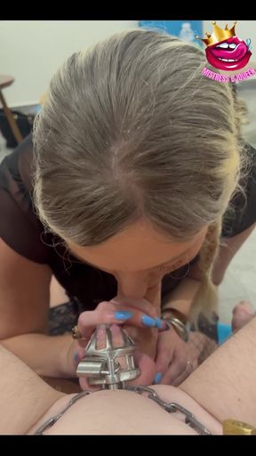 POV the Dildo Gets My Mouth, Not You and Your Locked Cock!