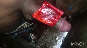 Jats walk and masturbate inside bathroom with condoms on Indian Boy Asia