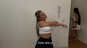 Hot threesome with two latinas with big ass, My stepsister brings her bestfriend and they ride my huge cock!