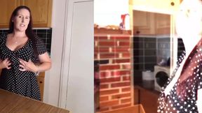 Amateur step-aunt gets fucked doggystyle in the kitchen during a family party