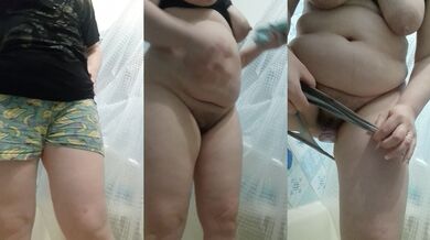 while my milk is flowing I fuck myself with a rubber dick and pee in my favorite panties