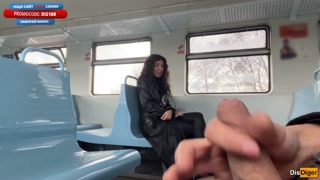 Public Dick Flashing on Train - Stranger Girl was Shocked when Saw my Hard Cock