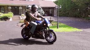 Risky Wet Motorcycle Fuck Outside