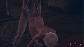 Yaoi Femboy Otsuke - jerks off and gets fucked in the entrance of his house