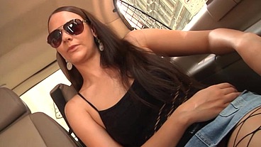 Hot summer is here so Uma Zex and her sexy friend Sandy Ambrosia catch a guy on the street for fuck in the van