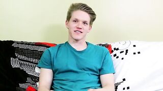 Blond twink with fat ass interviewed and dicked down raw