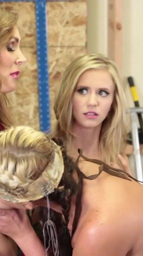 Emotional moment from &quot;Cosplaying lesbians take advantage of the new blonde by starting a threesome filled with eating ass and&hellip;&quot;