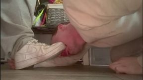 Lick my Nike shoes clean after school while you re tied up and I m studying