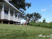 Missy and George Exposed! Naked Front Yard Blowjob and Facial in Daylight!!