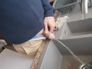Pissing into my kitchen sink