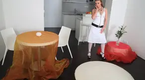 Horny brunette fucked with two boys