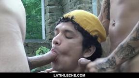 ”LatinLeche - Tatted Stud Gets His Butt Screwed In A Hot Threeway”