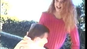 MILF redhead gets fucked in the ass and blows him before a facial