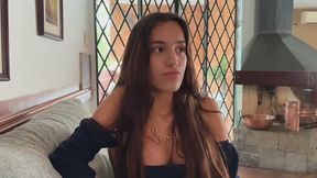 18yo CHOKES AND GAGS IN HARDCORE DEEPTHROATING - HOT Brunette Gostosa Give Best Blowjob and Gets in Rough Sex Missionary in POV